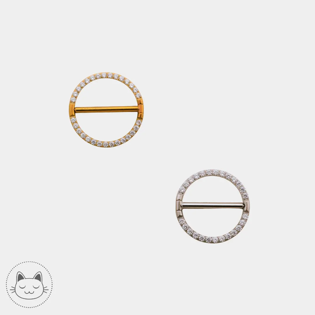 Bijou téton - Titane - Zircons Blancs Kawaii Place piercing
