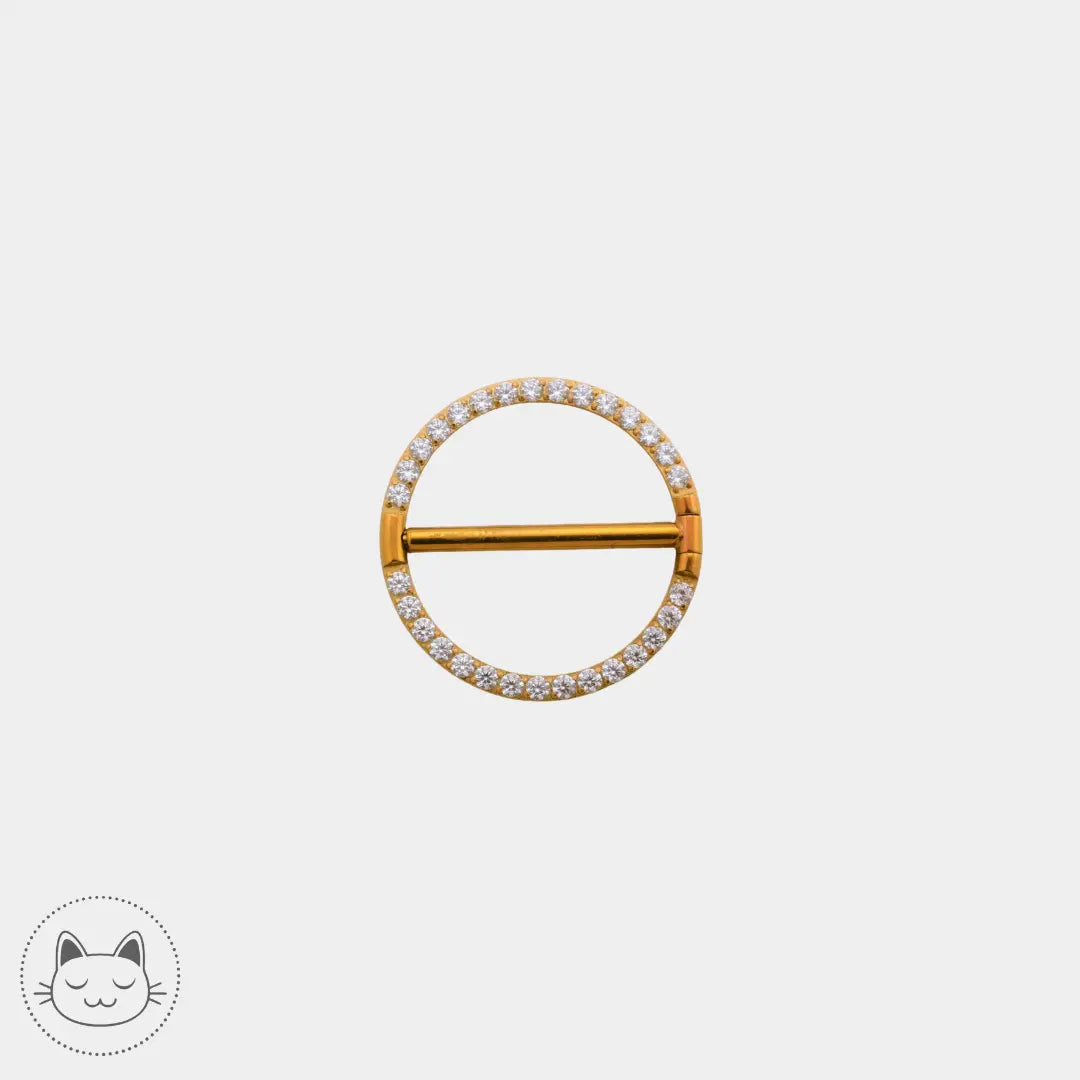 Bijou téton - Titane - Zircons Blancs Kawaii Place piercing