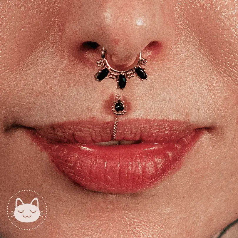 Sacred Symbols - C010 - Chrysoprase - Onyx - Zircon - Or jaune - Kawaii Place piercing