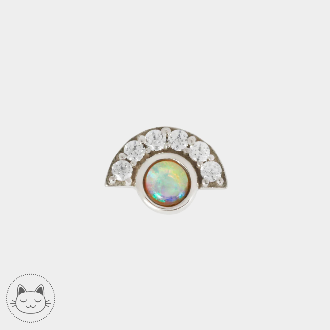 Buddha Jewelry - Kahlo - Opale Blanche et Zircons.