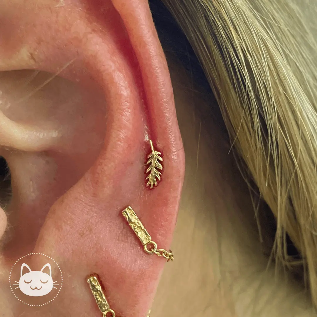 Auris- Petite plume "Phoenix" - Kawaii Place piercing