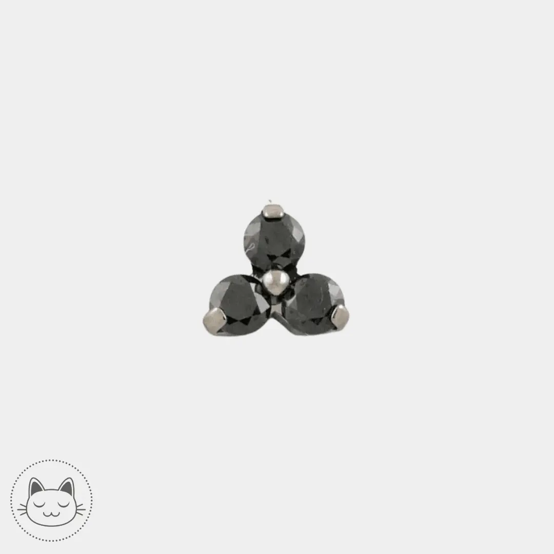 NeoMetal - Trinité - Zircon Noir - Kawaii Place piercing