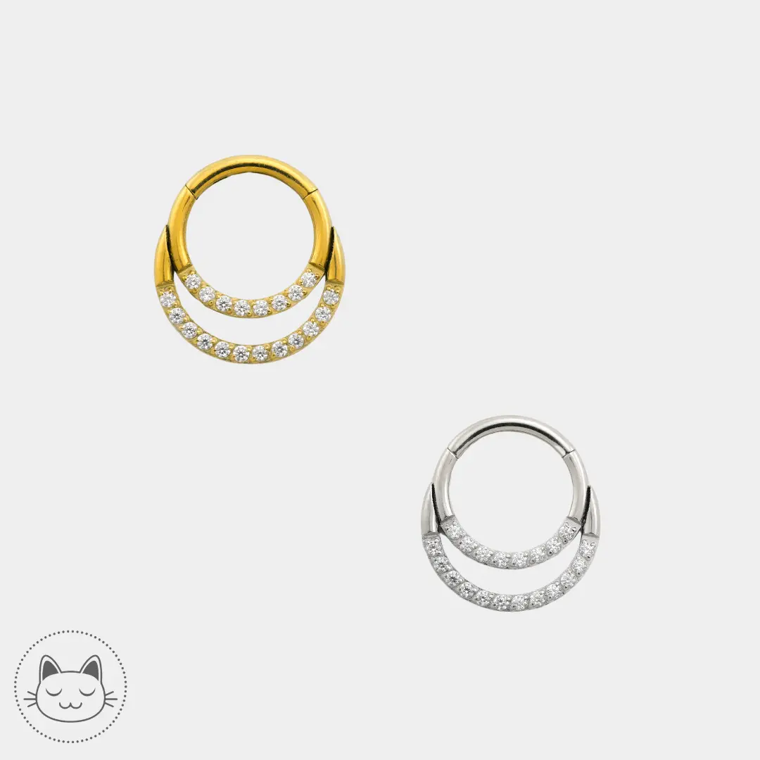 Anneau Titane - Zircons blancs - Kawaii Place piercing