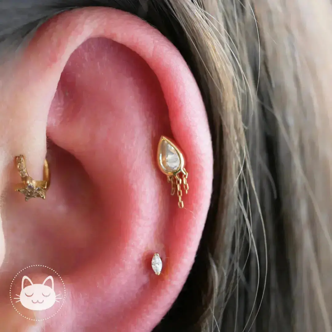 Buddha Jewelry - Zuri - Quartz fumé Kawaii Place piercing