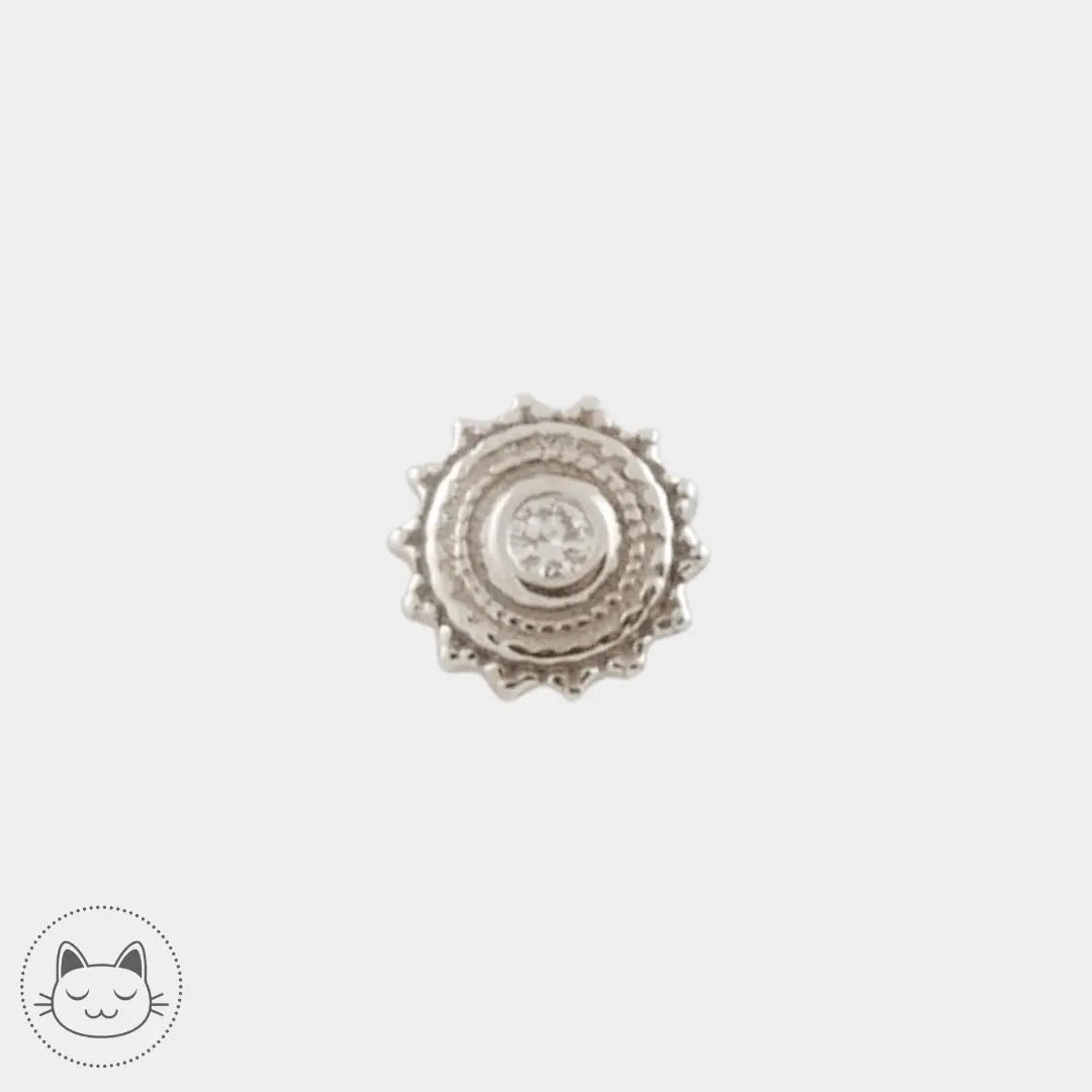 BVLA - Afghan - Or blanc et Diamant blanc - Kawaii Place piercing