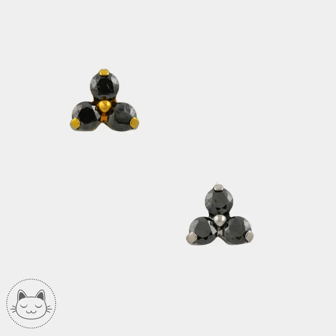 NeoMetal - Trinité - Zircon Noir - Kawaii Place piercing