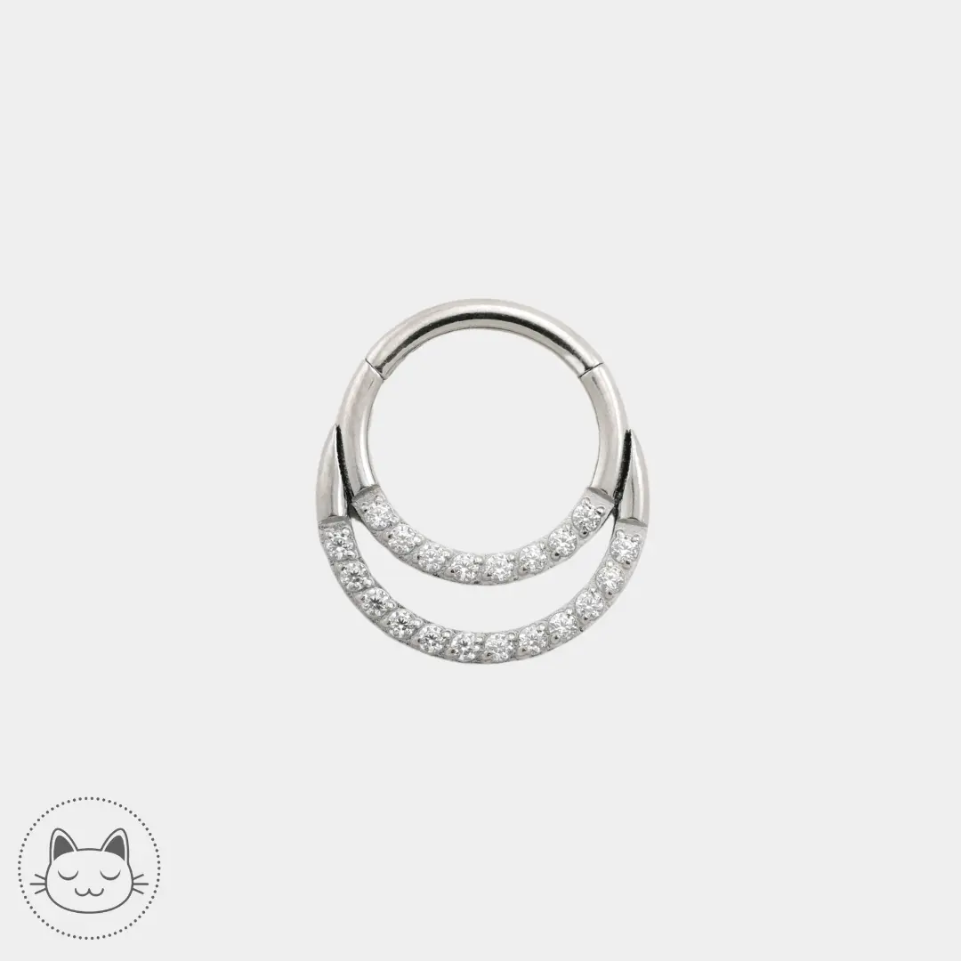Anneau Titane - Zircons blancs - Kawaii Place piercing