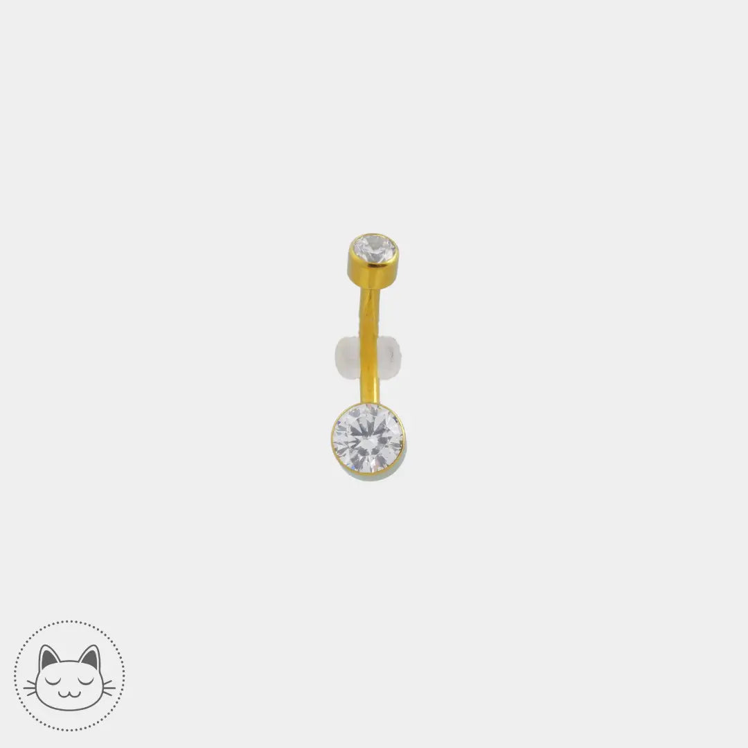 Bijou nombril - Titane - Zircon Blanc - Kawaii Place piercing