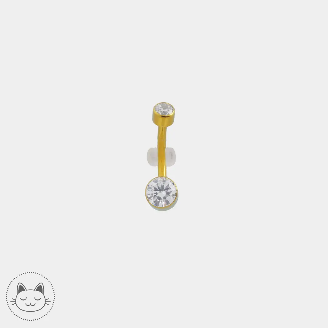 Bijou nombril - Titane - Zircon Blanc - Kawaii Place piercing