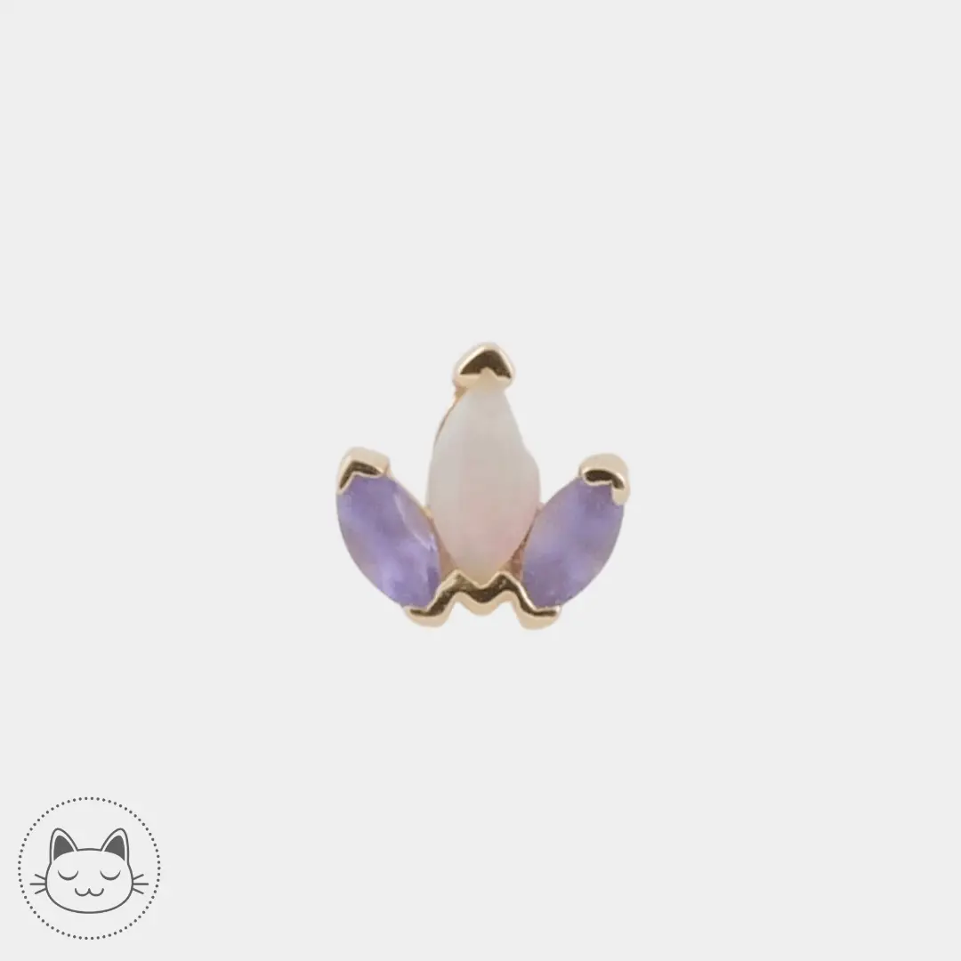 BVLA - Mini Ag - Tanzanites sablées et Opale - Kawaii Place piercing