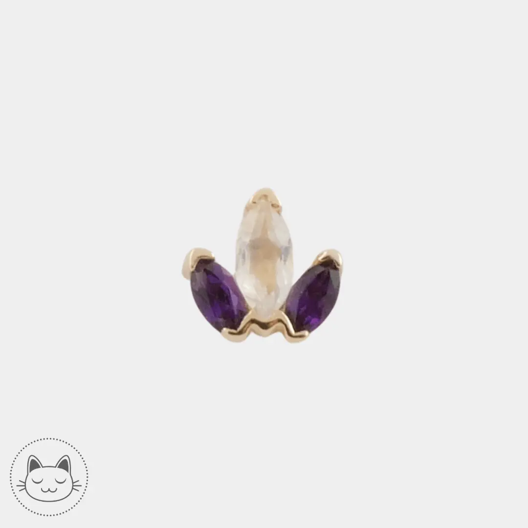 BVLA - Mini Ag - Améthystes et Rainbow moon - Kawaii Place piercing