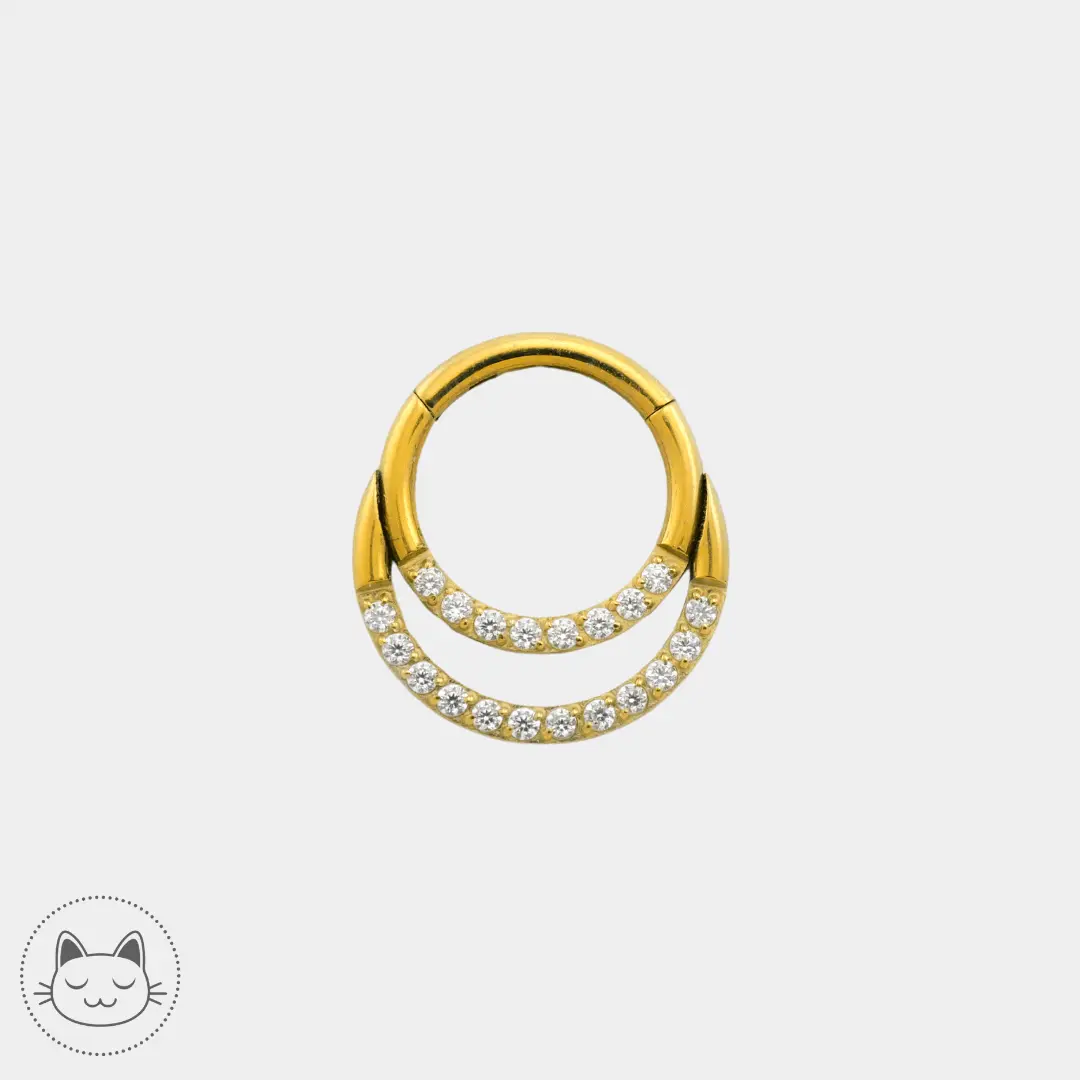 Anneau Titane - Zircons blancs - Kawaii Place piercing