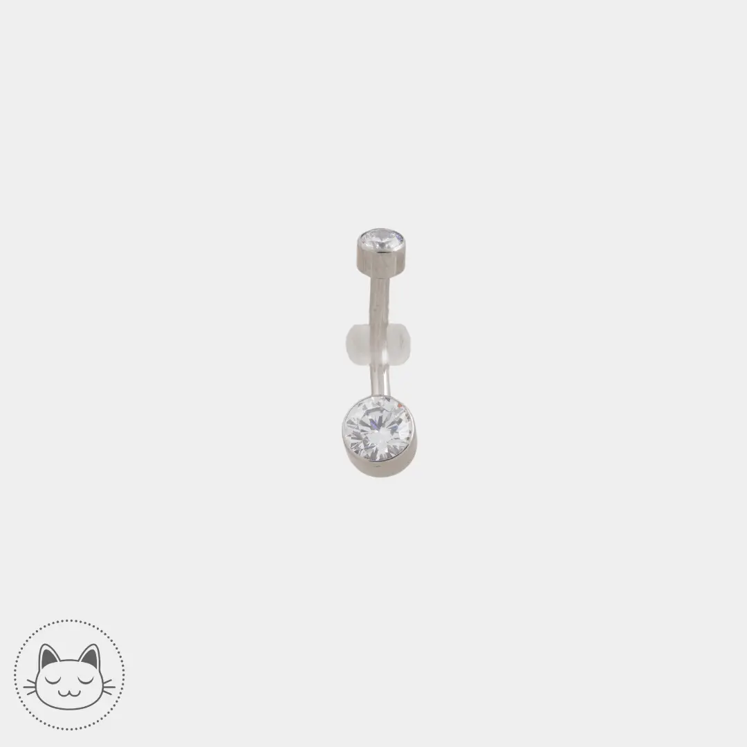 Bijou nombril - Titane - Zircon Blanc - Kawaii Place piercing