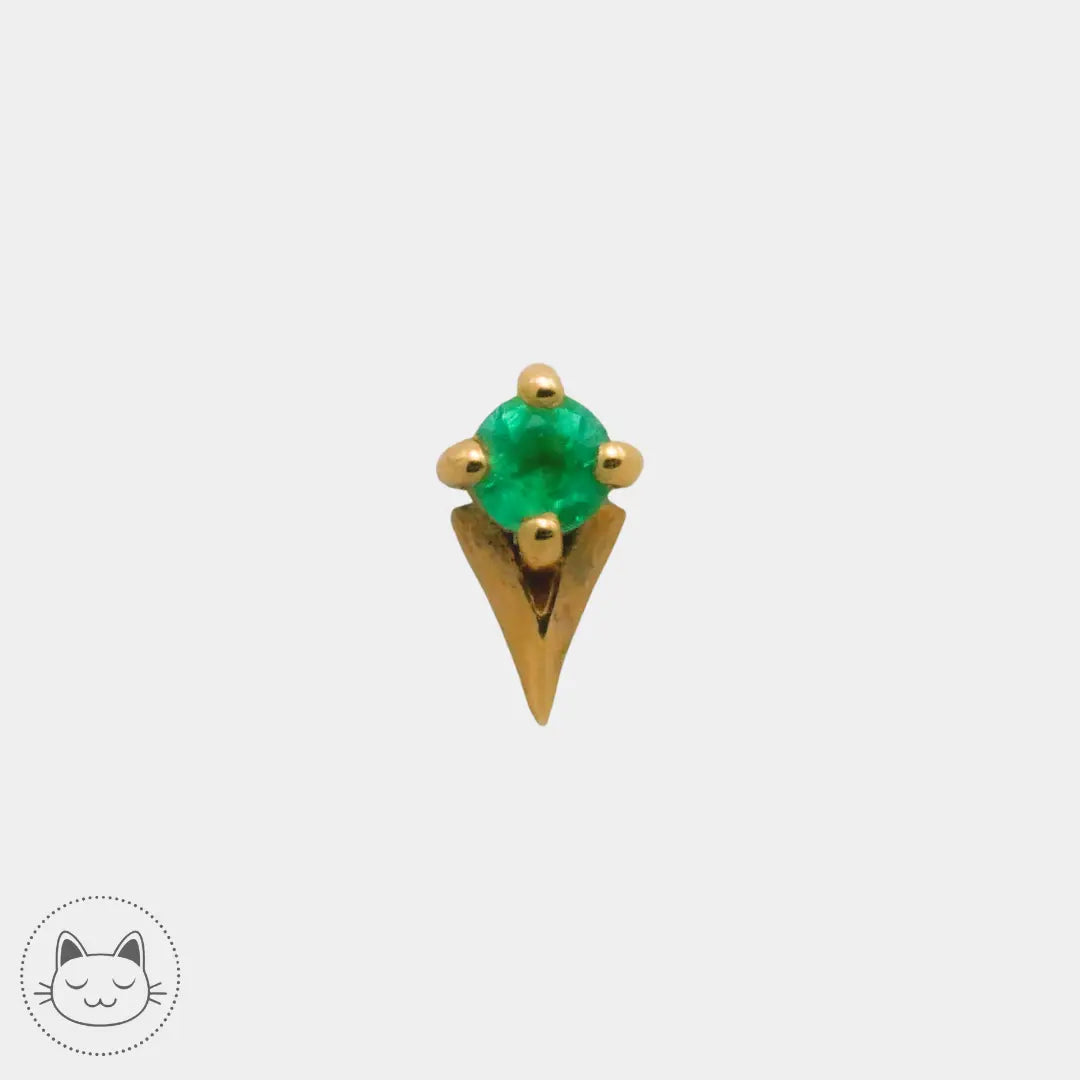 Naga - Tenor - Or jaune et Emeraude. Kawaii Place piercing