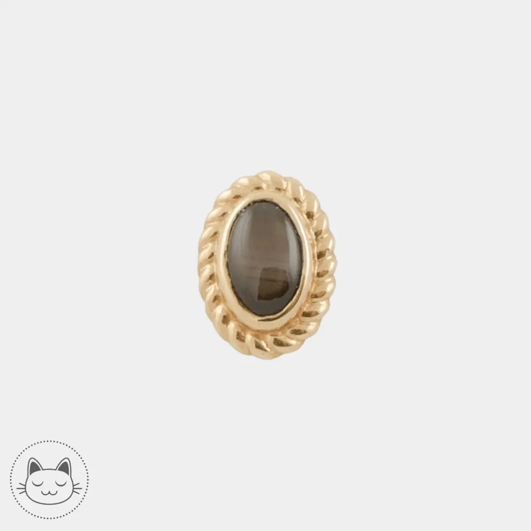 BVLA - Oval Raine - Saphir noir - Kawaii Place piercing