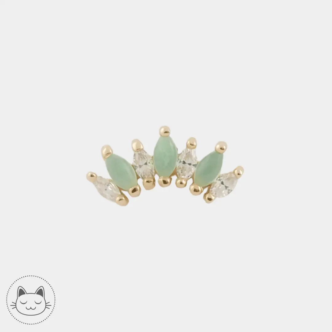 BVLA - Tiny Athena - Chrysoprases et Zircons - Kawaii Place piercing