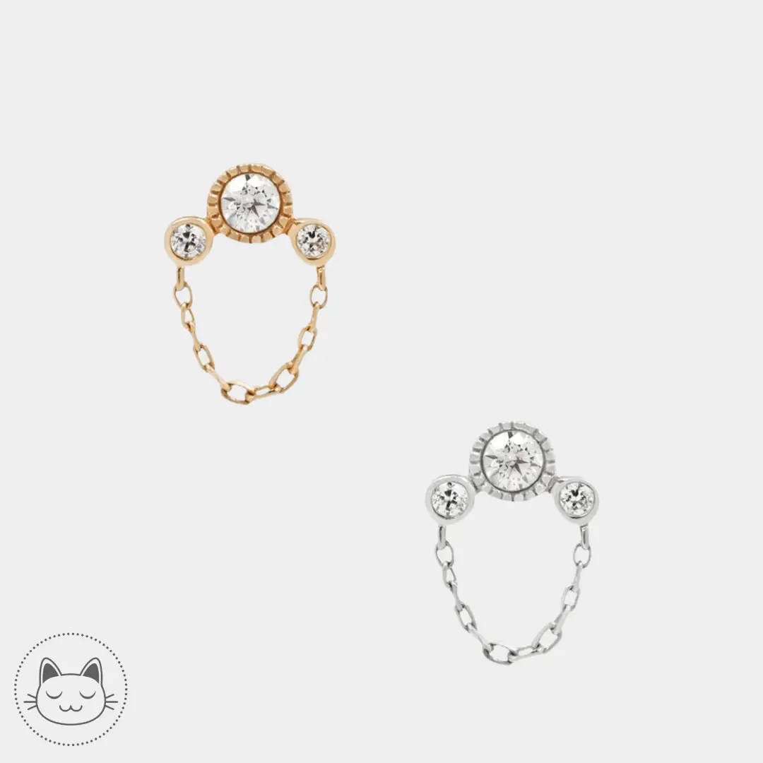 Buddha Jewelry - Halston - Zircons Blancs - Kawaii Place piercing