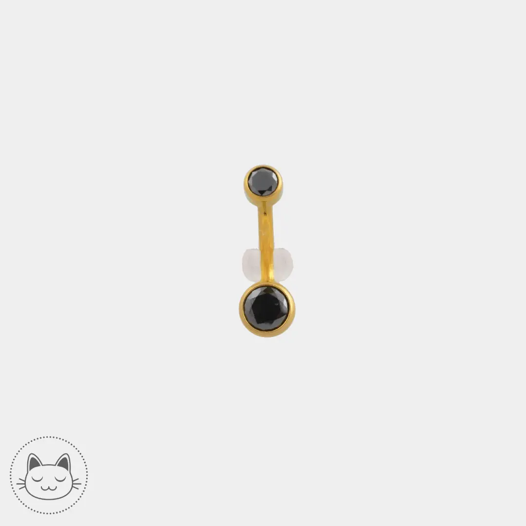 Bijou nombril - Titane - Zircon Noir - Kawaii Place piercing