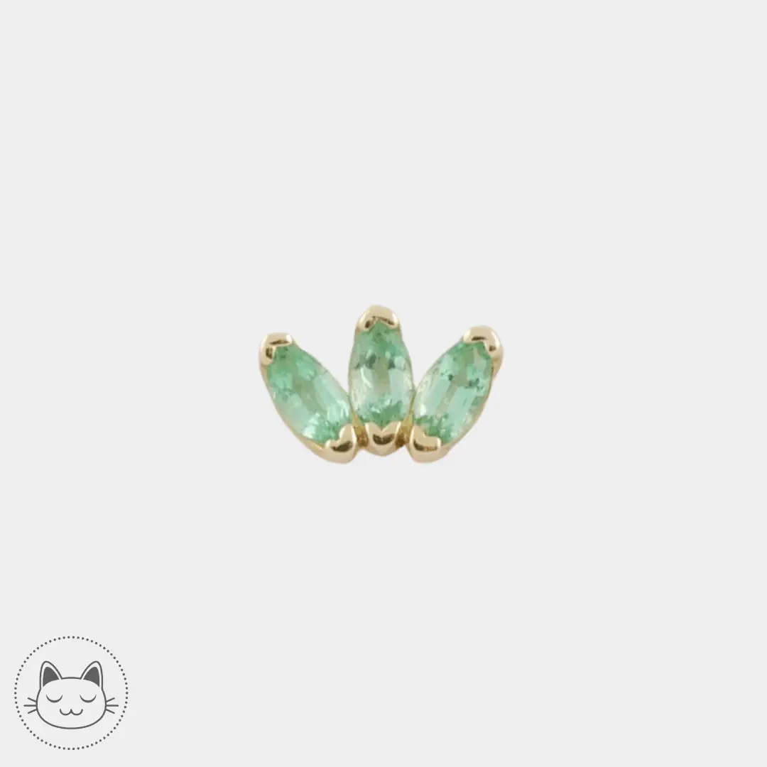 BVLA - Marquise Fan - Emeraudes Or jaune - Kawaii Place piercing