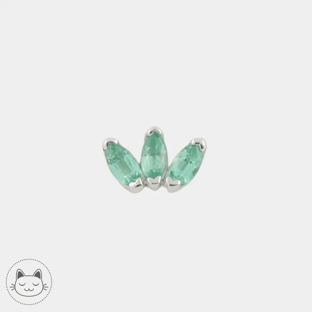 BVLA - Marquise Fan - Emeraudes et Or blanc - Kawaii Place piercing