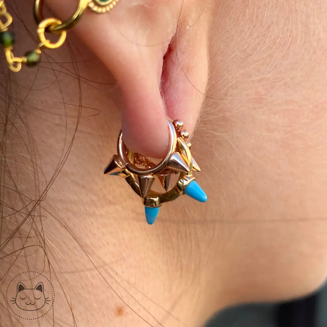 Maria Tash - Turquoise Spikes Ring Kawaii Place piercing