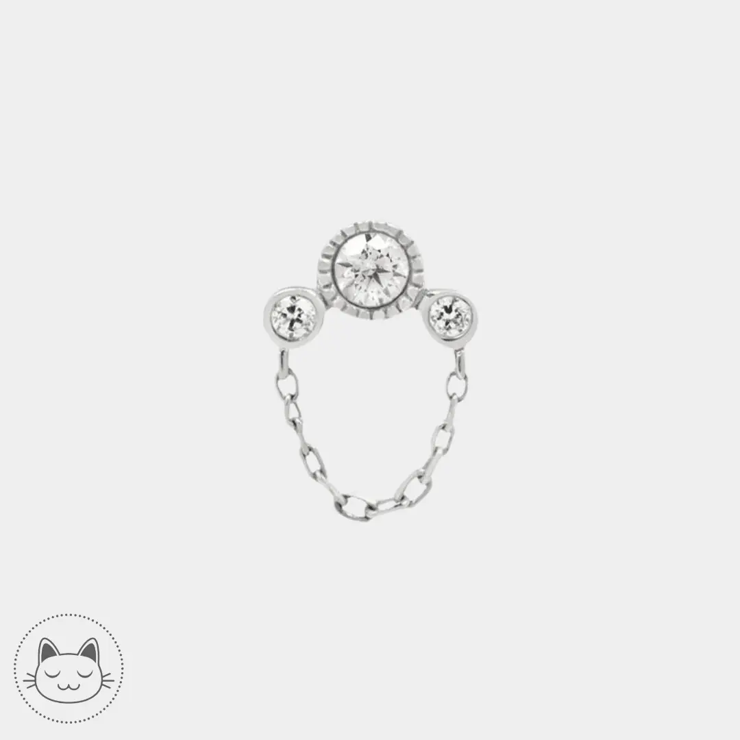 Buddha Jewelry - Halston - Zircons Blancs - Kawaii Place piercing