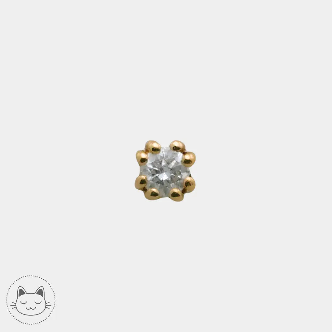 Naga - Pétillon - Or jaune et diamant Kawaii Place piercing