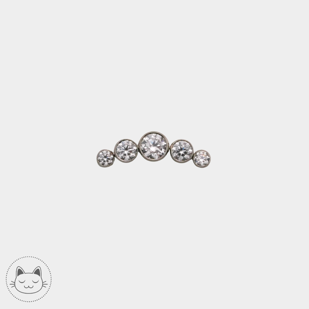 LeRoi - 6t - Titane et zircons blancs Kawaii Place piercing