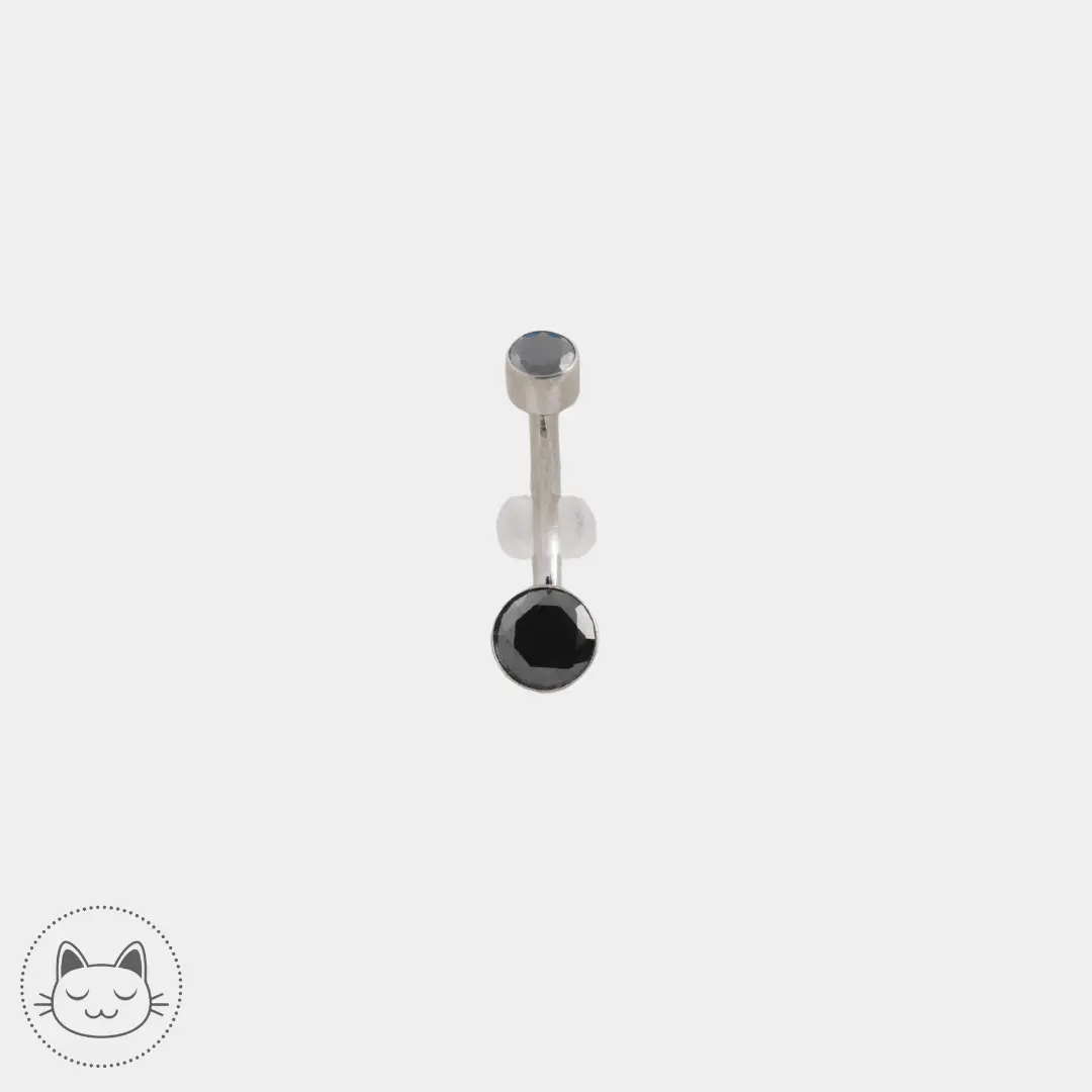 Bijou nombril - Titane - Zircon Noir - Kawaii Place piercing