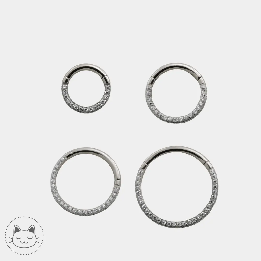 Anneau Titane - Zircons - Kawaii Place piercing