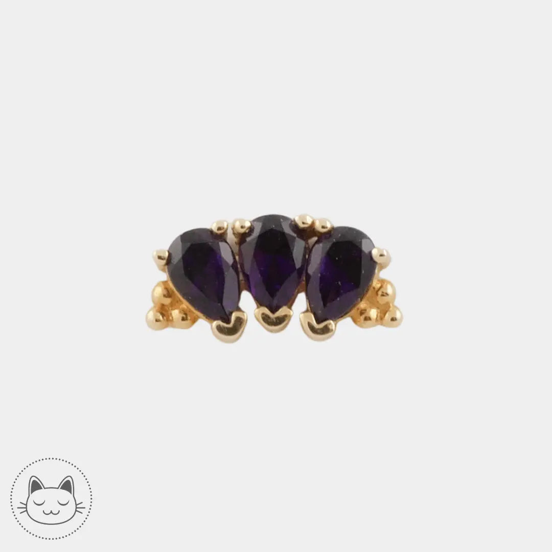 BVLA - 3 Gem Pear Panaraya - Améthystes - Kawaii Place piercing