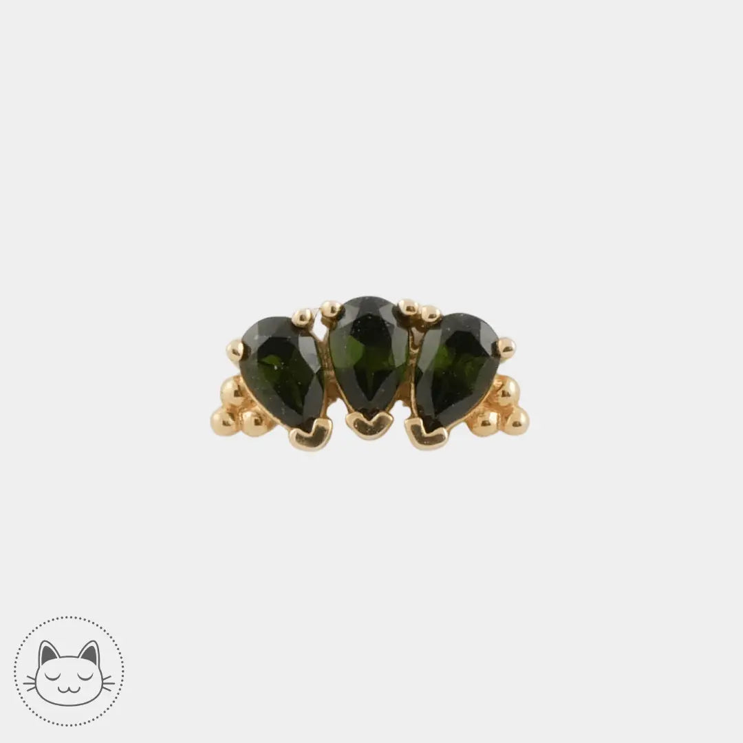 BVLA - 3 Gem Pear Panaraya - Emeraudes - Kawaii Place piercing