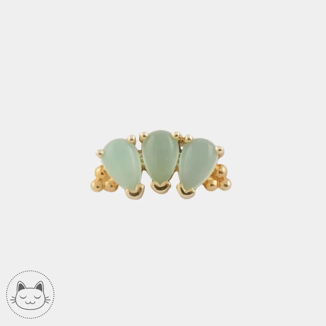 BVLA - 3 Gem Pear Panaraya - Chrysoprases - Kawaii Place piercing