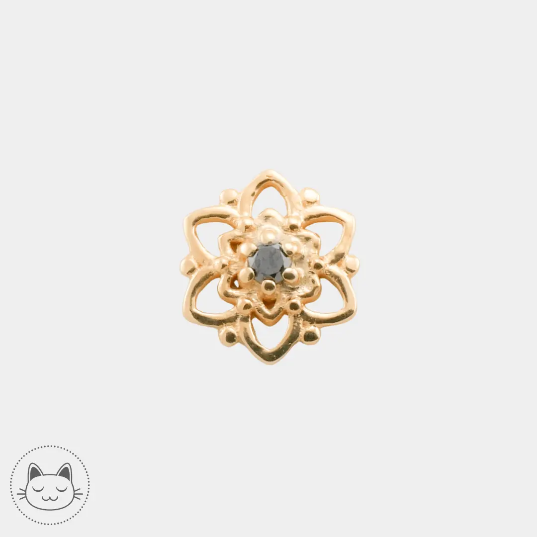 Naga - Demetria - Or jaune et Diamant noir - Kawaii Place piercing
