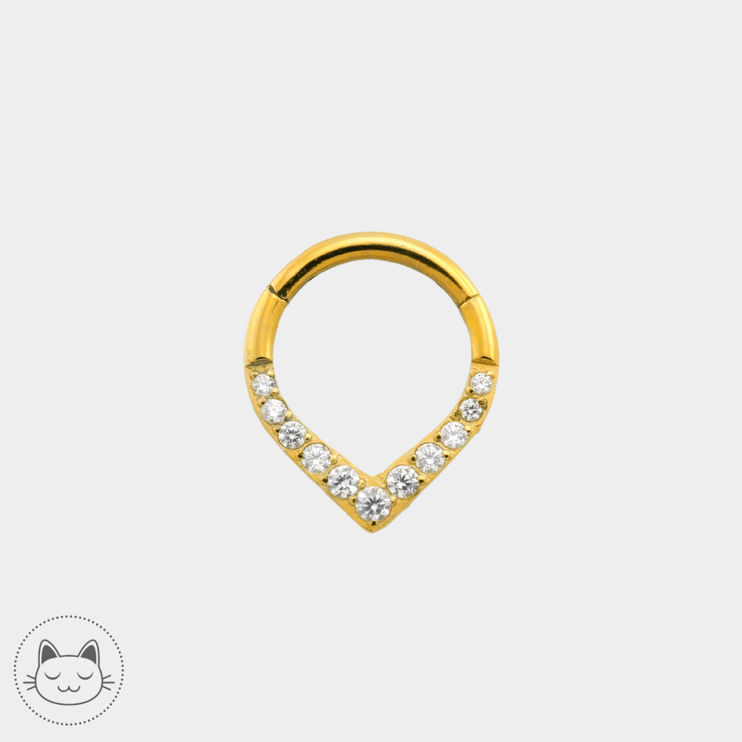Anneau Titane - Drop - Zircons blancs - Kawaii Place piercing