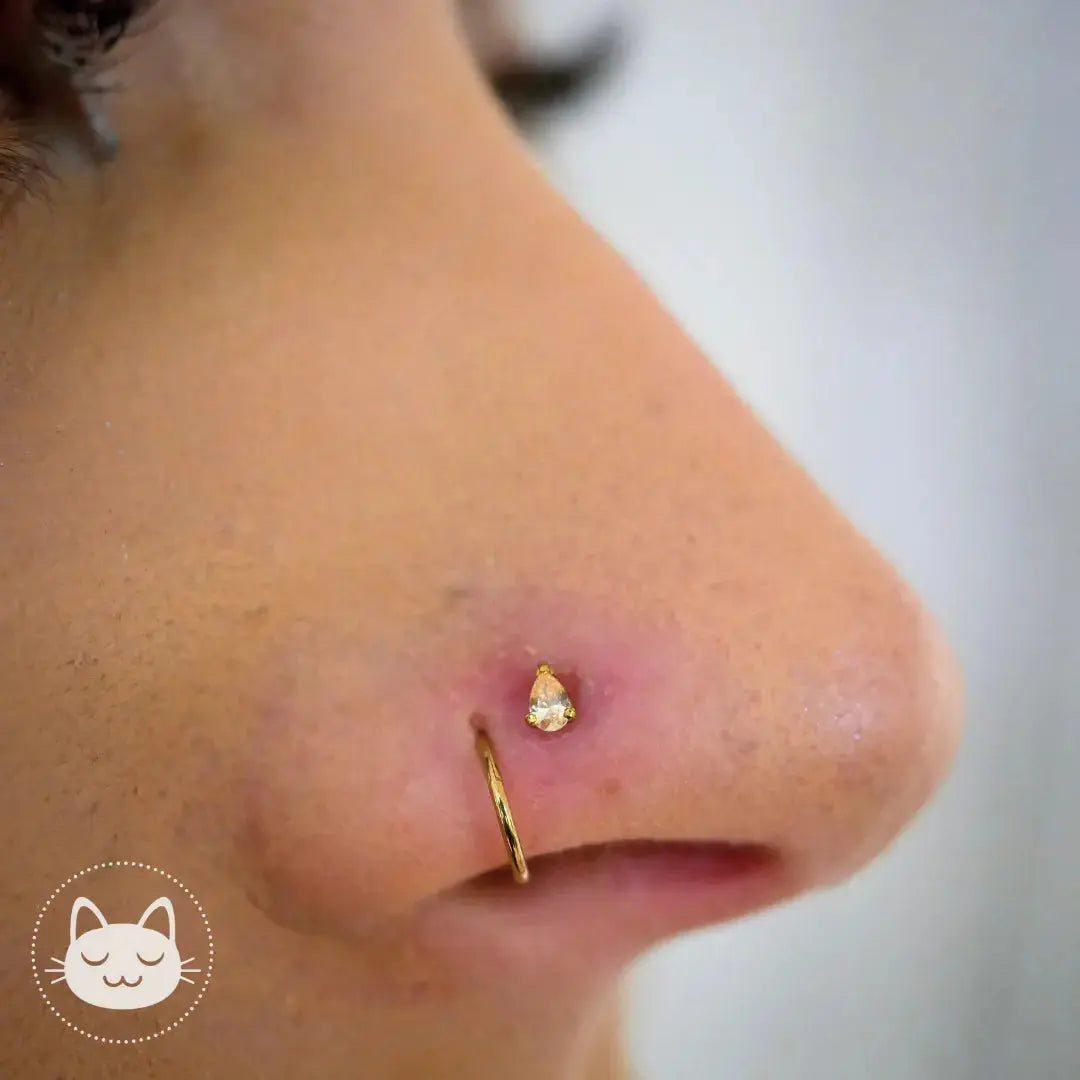 NeoMetal - Prong Goutte - Zircon champagne Kawaii Place piercing