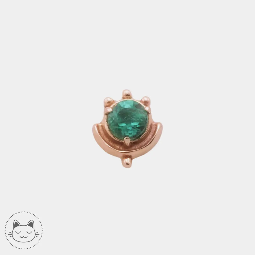 Sacred Symbols - S106 - Or jaune et Émeraude Kawaii Place piercing
