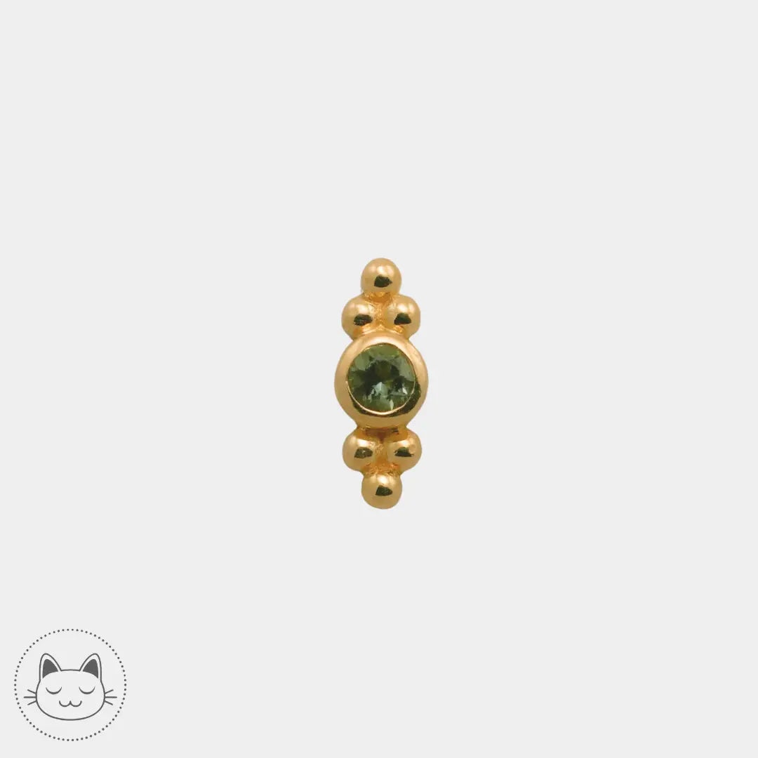 Naga - Athanor - Or jaune et Moldavite Kawaii Place piercing