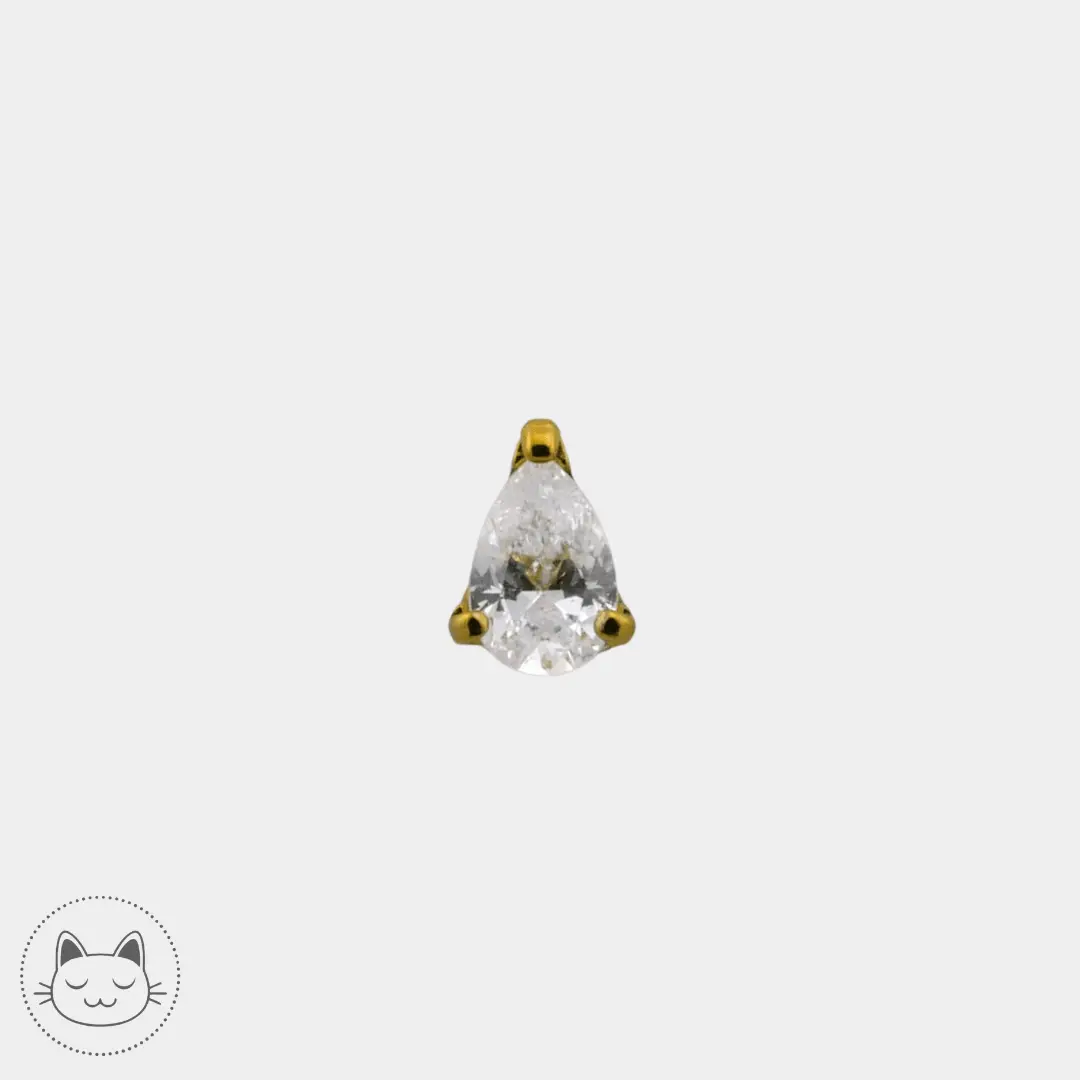 NeoMetal - Prong Goutte - Zircon blanc. - Kawaii Place piercing