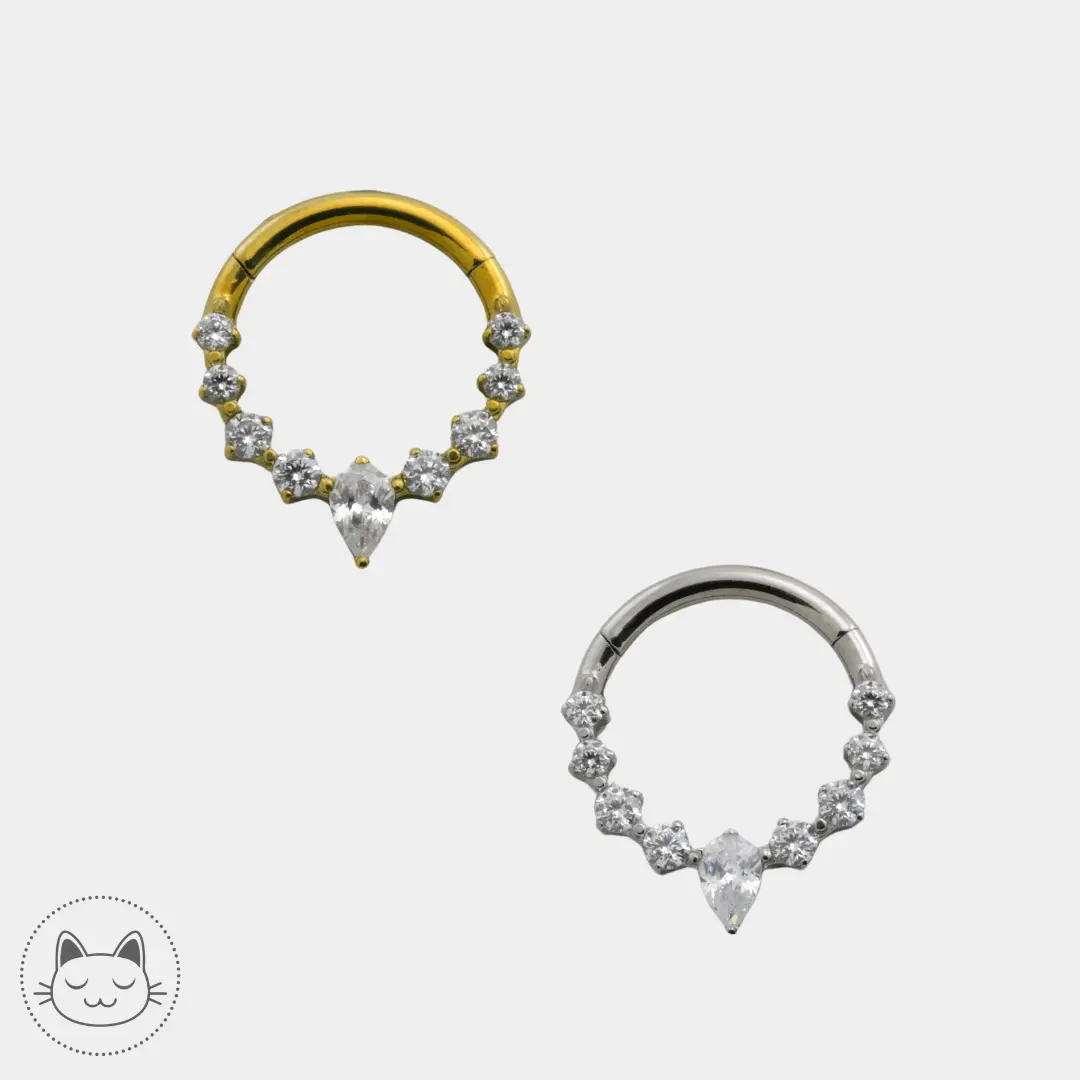 Anneau - Titane et Zircons carrés - Kawaii Place piercing