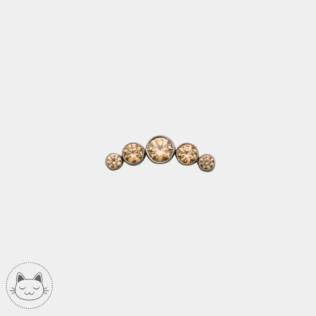 LeRoi - 6t - Titane et zircons champagnes Kawaii Place piercing