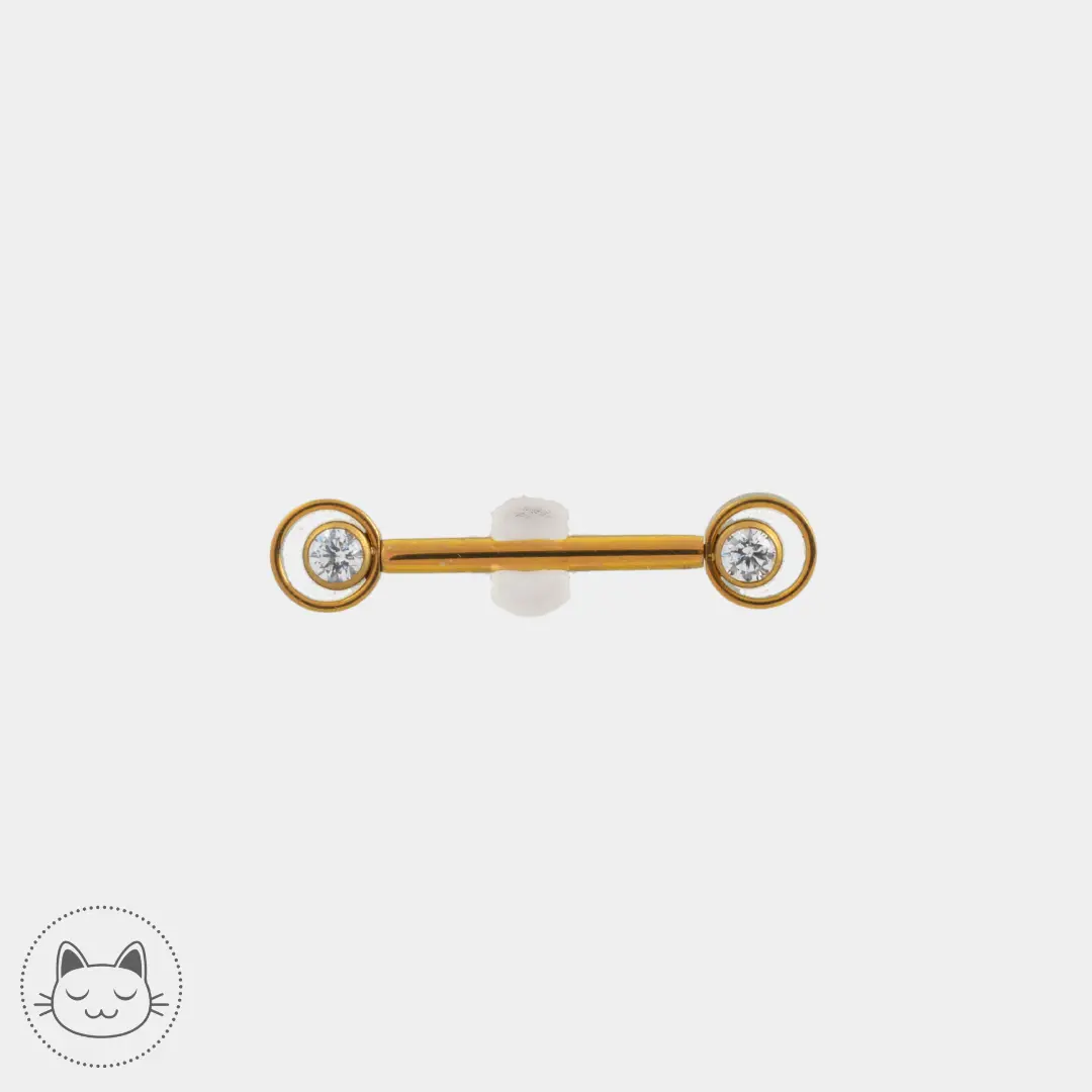 Bijou téton - Titane - Zircons blancs cerclés - Kawaii Place piercing