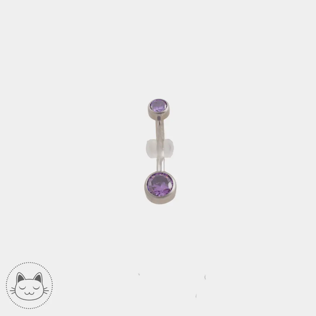 Bijou nombril - Titane - Zircon Violet - Kawaii Place piercing