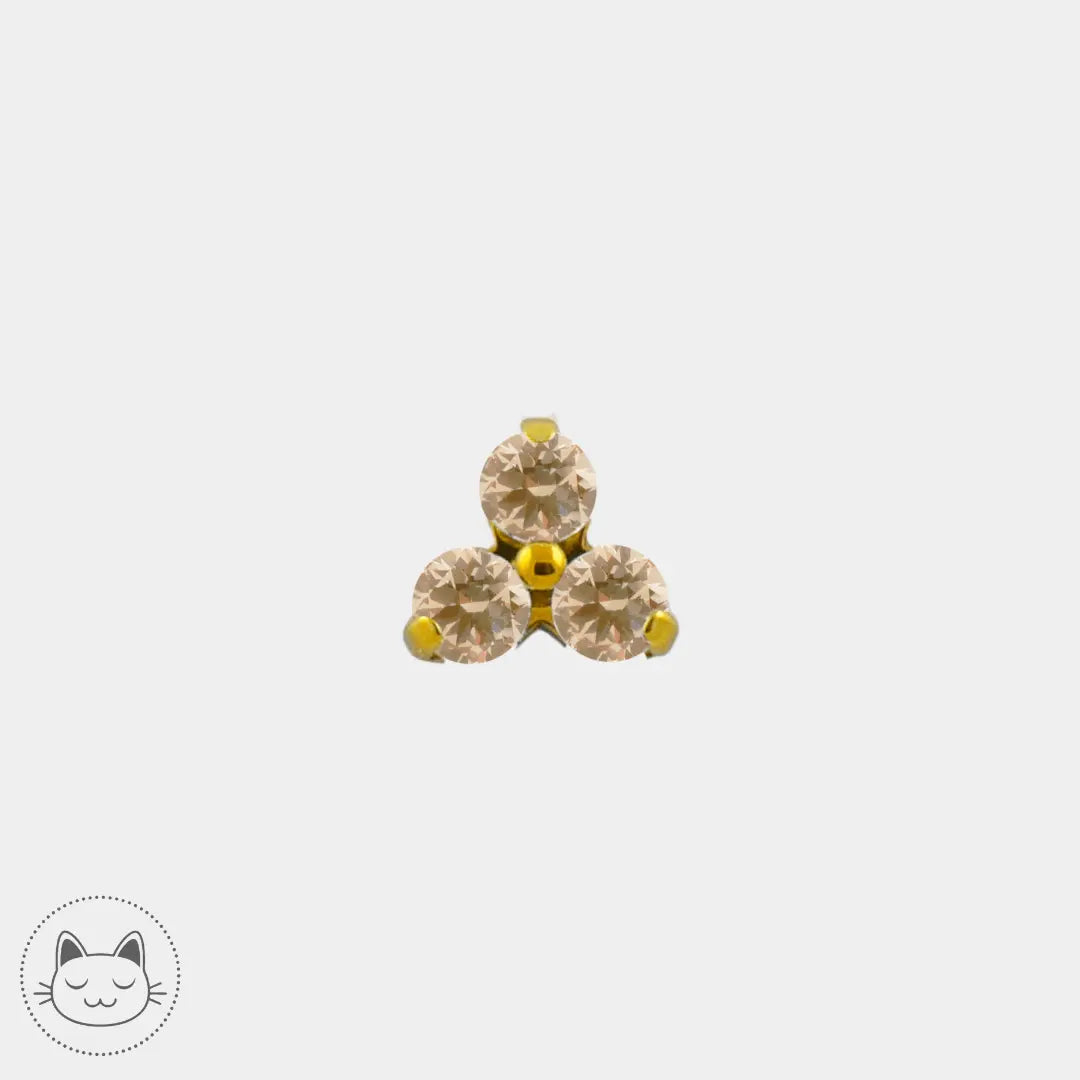 NeoMetal - Trinité - Zircon Champagne - Kawaii Place piercing