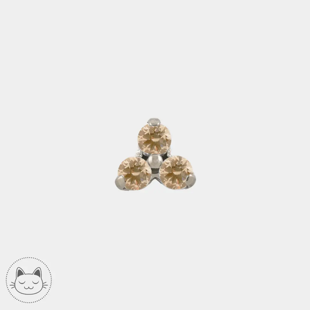 NeoMetal - Trinité - Zircon Champagne - Kawaii Place piercing