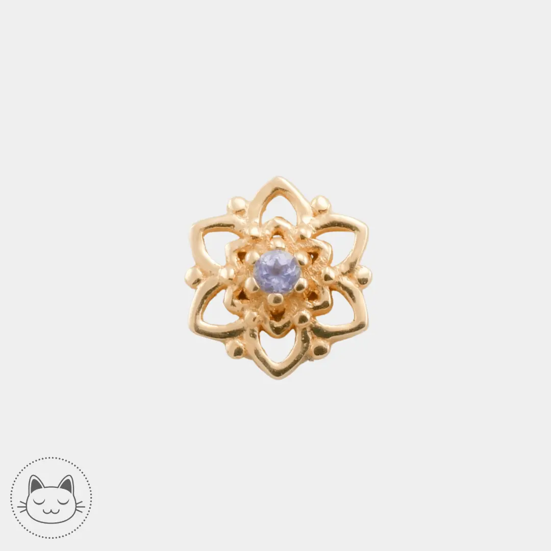 Naga - Demetria - Or jaune et Tanzanite - Kawaii Place piercing