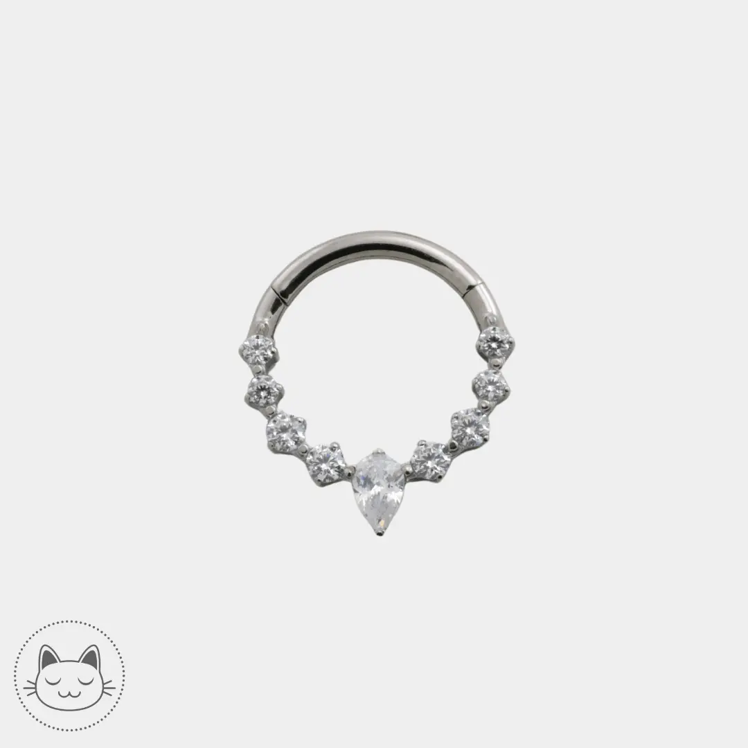 Anneau - Titane et Zircons carrés - Kawaii Place piercing