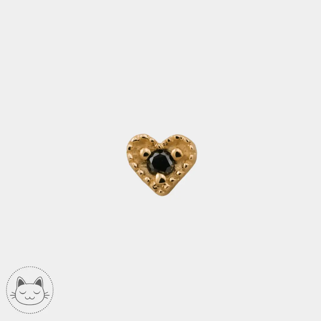 BVLA - Small Heart Harlequin- Diamand noir. - Kawaii Place piercing