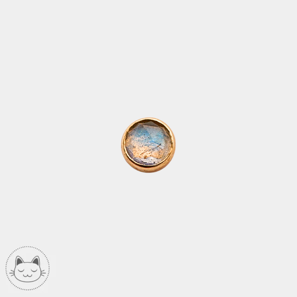 BVLA - Cabochon - Or jaune et Labradorite Kawaii Place piercing