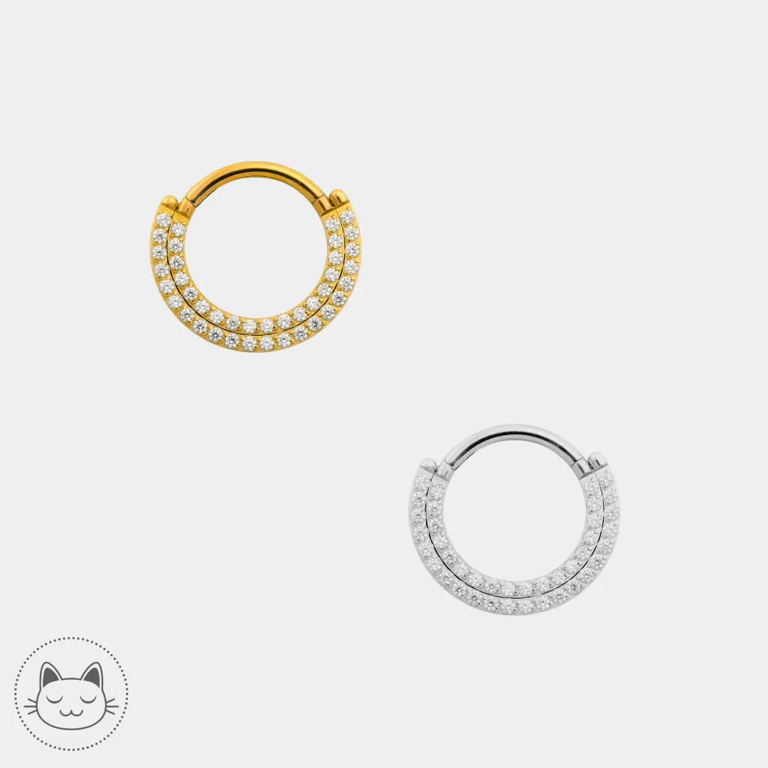 Anneau Titane - Zircons blancs - Kawaii Place piercing